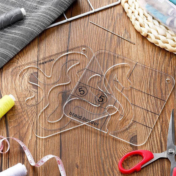 "Sömnadslinjal i akryl för quiltning, transparent med tydliga mått, perfekt för precisionsmönster och nybörjare."