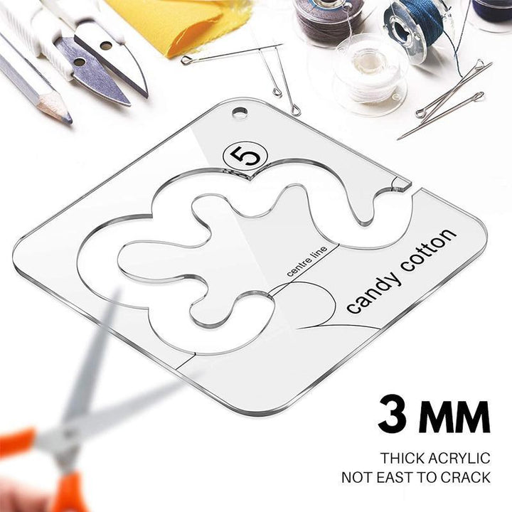 "Sömnadslinjal i akryl för quiltning, transparent med tydliga mått, perfekt för precisionsmönster och nybörjare."