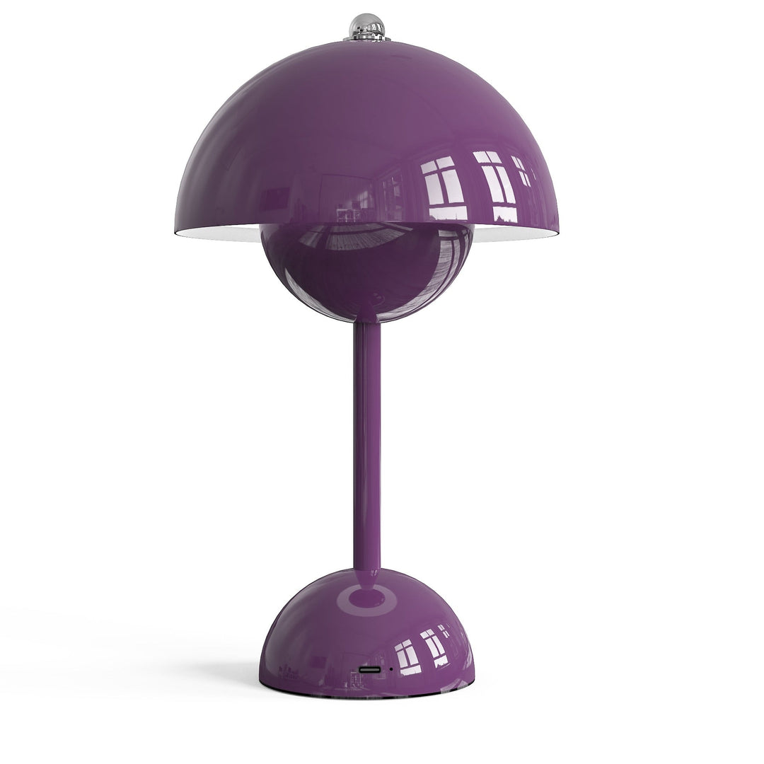 Söt svampformad bordslampa, mjuk belysning. Batteridriven, trendig design.