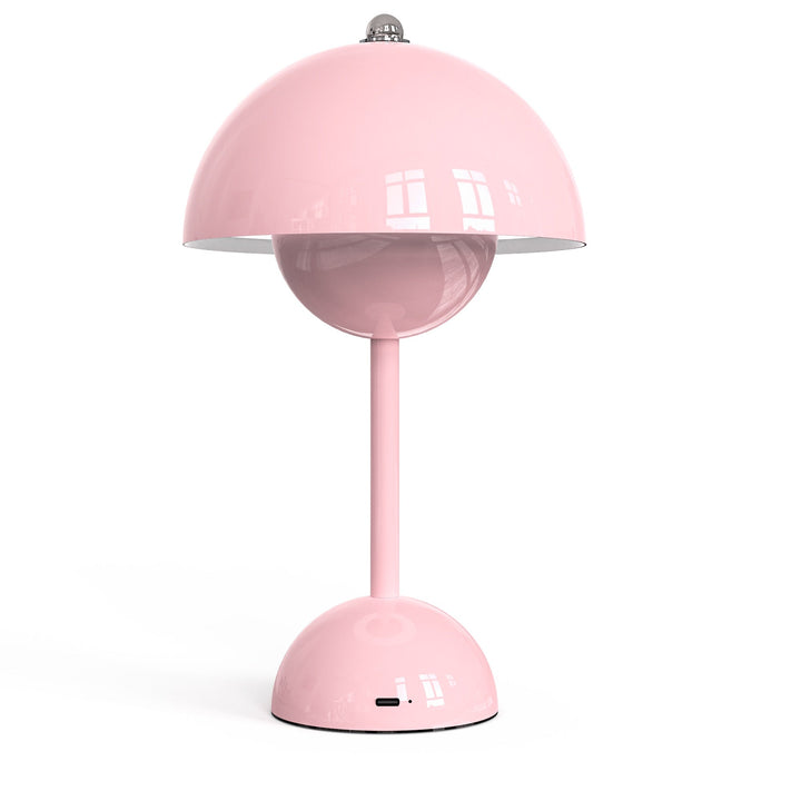 Söt svampformad bordslampa, mjuk belysning. Batteridriven, trendig design.