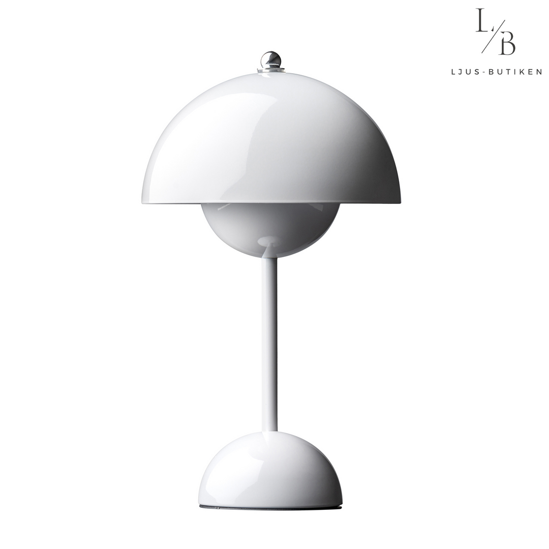 Söt svampformad bordslampa, mjuk belysning. Batteridriven, trendig design.