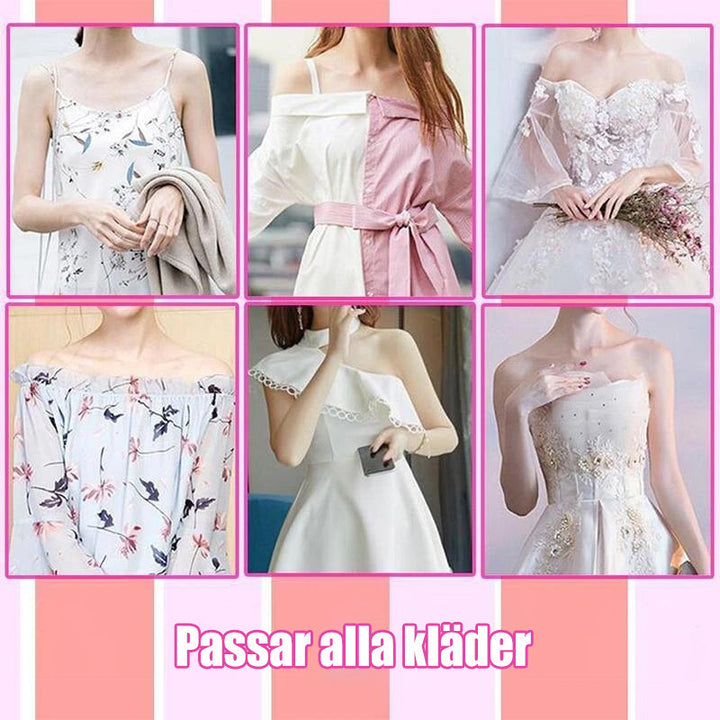 Spets bandeau BH med push-up, snörning och halkfri design för komfort och stil under axellösa klänningar.