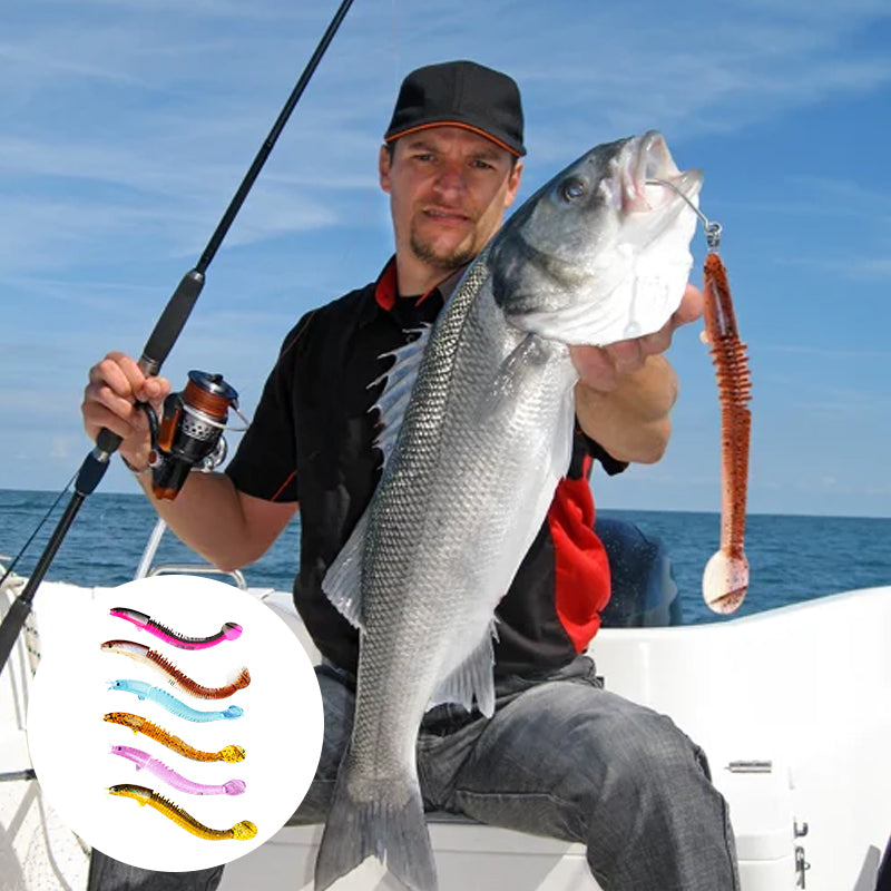 "Sportfiskebete med paddelsvans för livsliknande simning, realistiska detaljer, perfekt för abborre och öring."