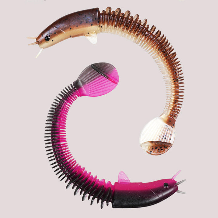 "Sportfiskebete med paddelsvans för livsliknande simning, realistiska detaljer, perfekt för abborre och öring."