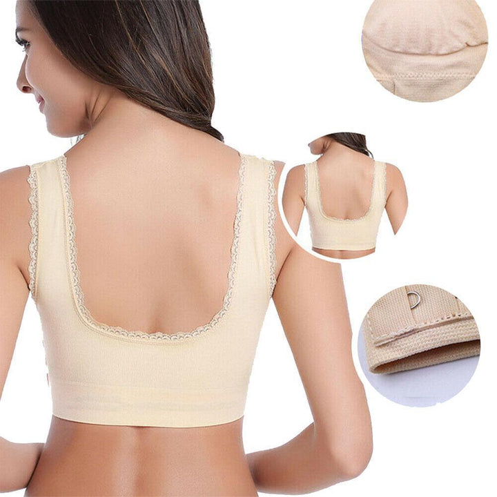 "Sportig spets BH med justerbara korsade spetsaxelband, sömlös design, lyftande effekt, elegant lingerie"