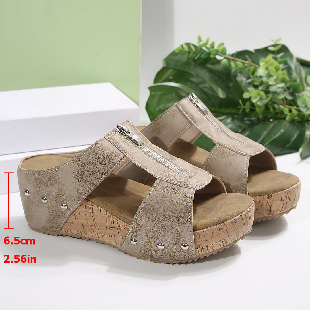 Ortopediska sandaler för kvinnor med öppen tå och modekil