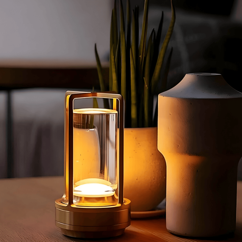 Stilren, vattentät bordslampa. Portabel, elegant design för inom- & utomhusbruk.