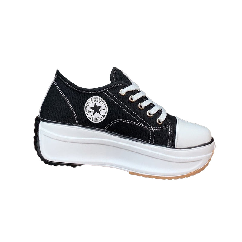"Stilrena dammode canvas sneakers med memory foam, vita med elastiskt band och mjuka innersulor för överlägsen komfort."