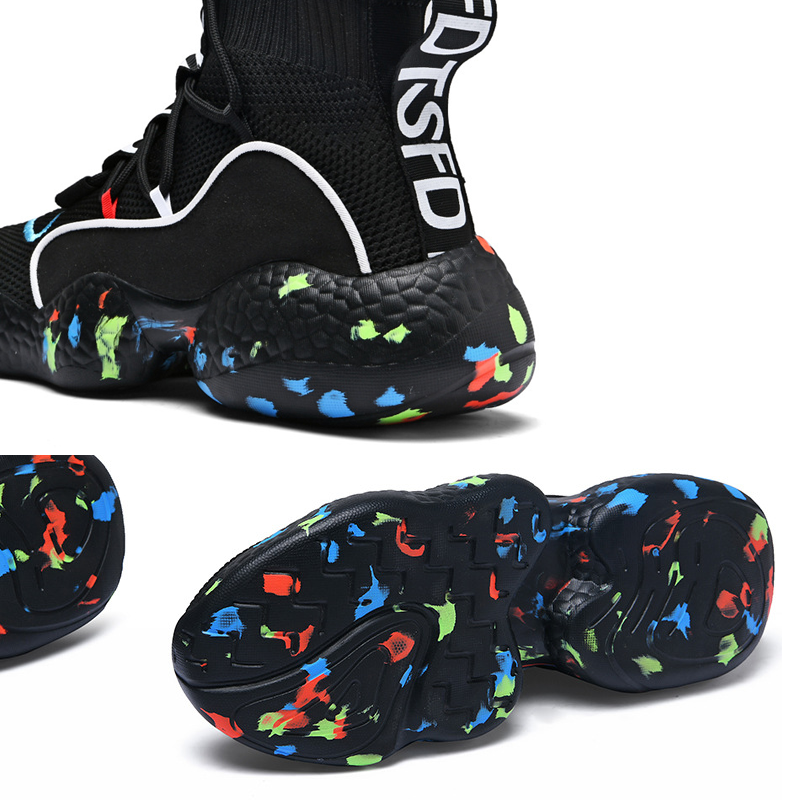 "Stilrena herrsneakers med snörning, 3D-vävd ovansida i flera färger, tjock mellansula för komfort och stil."