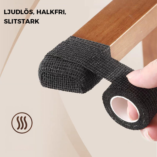 "Stolsfotpads med halkskydd och ljuddämpning, beige och svarta varianter, perfekt för hemmöbler, enkel installation."