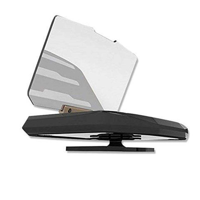 "Svart HUD Display och mobilhållare för bil, med trådlös laddning och tydlig display i ljusa förhållanden."