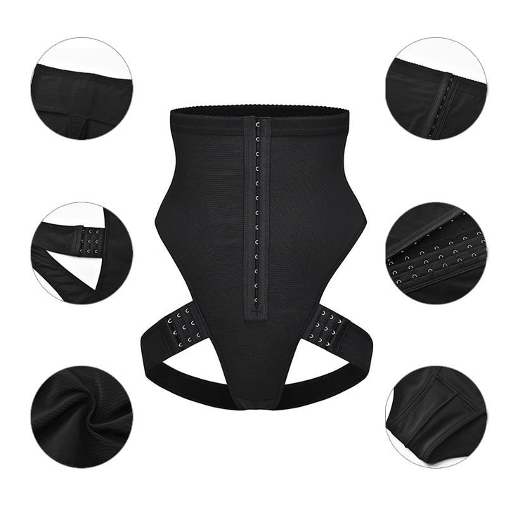 "Svart och beige formplagg för kvinnor i justerbar nylon, elegant design för komfort och figurfomring, underkläder."