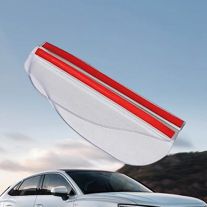 "Svart och transparent regnskydd för bilbakspegel, skyddar mot repor och förbättrar sikt under alla väderförhållanden."