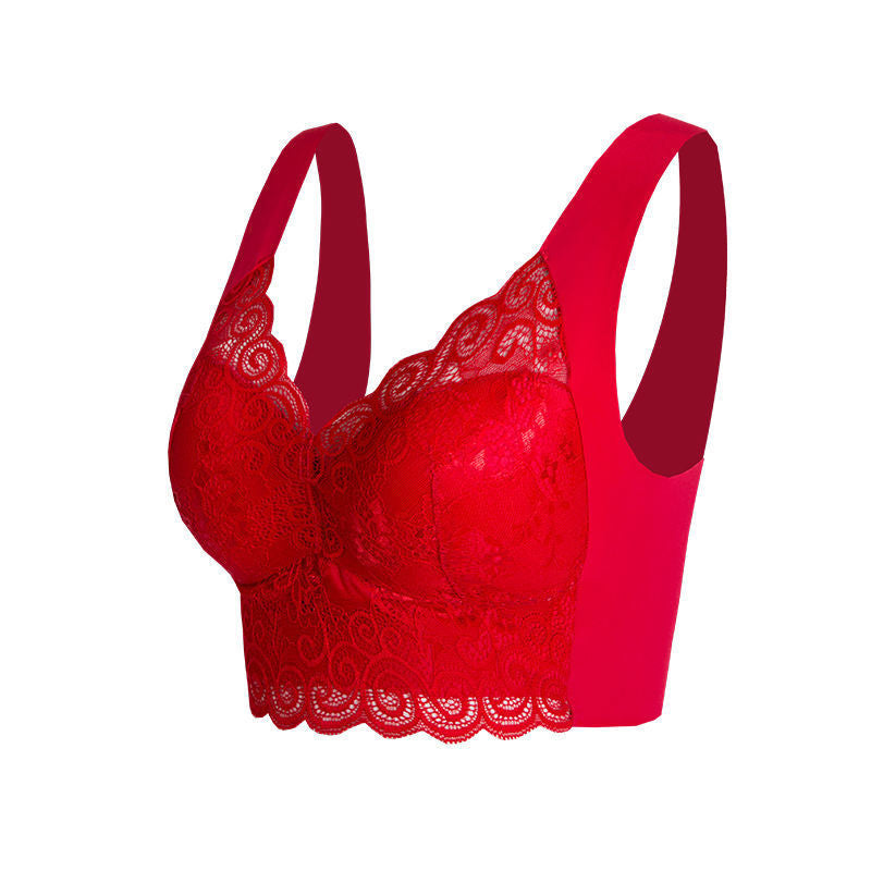 "Trådlös push-up bh i spets utan bygel, elegant spetsdesign, bekväm vardagsanvändning, sofistikerad kvinnlig stil."
