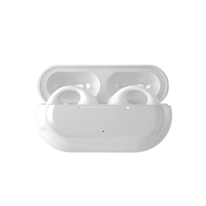 Trådlösa in-ear Bluetooth hörlurar med benledning, IP68 vattentäta, svart finish, ergonomisk design för sport och vardag.