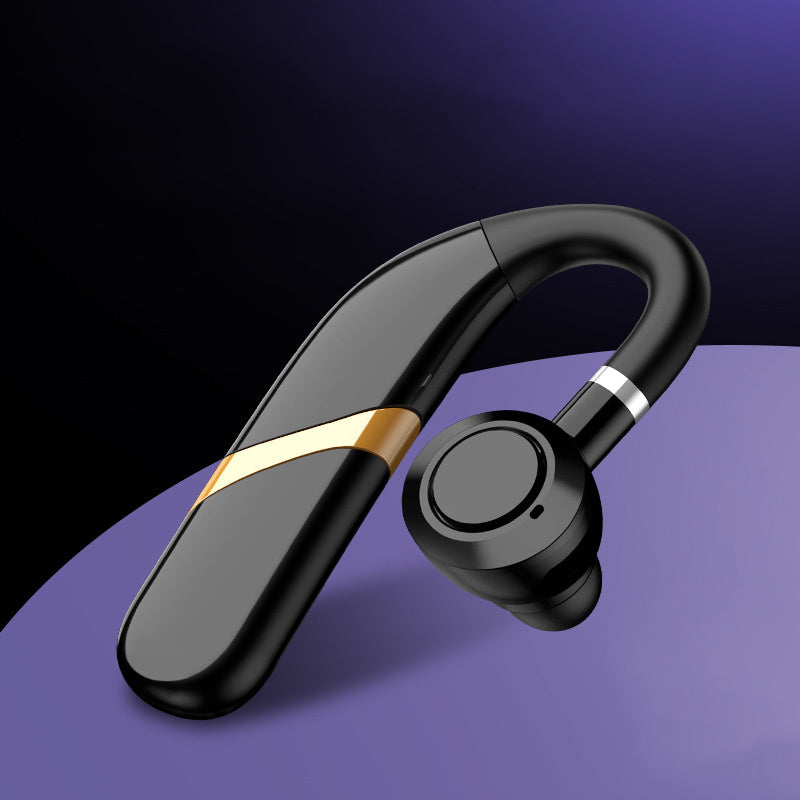 Trådlösa IPX7 Bluetooth hörlurar med öronkrok, ergonomisk design, svart, perfekt för träning och vardag.