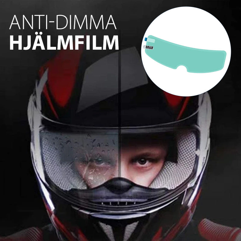 "Transparent anti-dimm hjälmfilm för skydd och klar sikt i vått väder, passar de flesta hjälmar, anti-bländning."