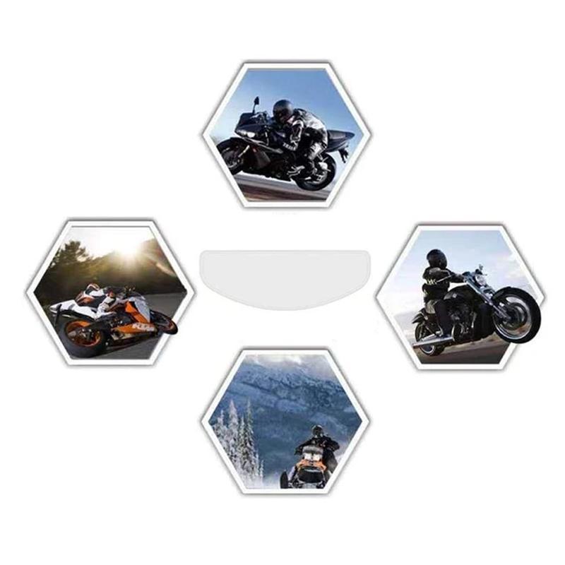 "Transparent anti-dimm hjälmfilm för skydd och klar sikt i vått väder, passar de flesta hjälmar, anti-bländning."