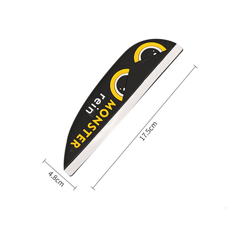 "Transparent PVC visirskydd för backspeglar, robust och flexibel, skyddar mot regn och förbättrar sikt vid körning."