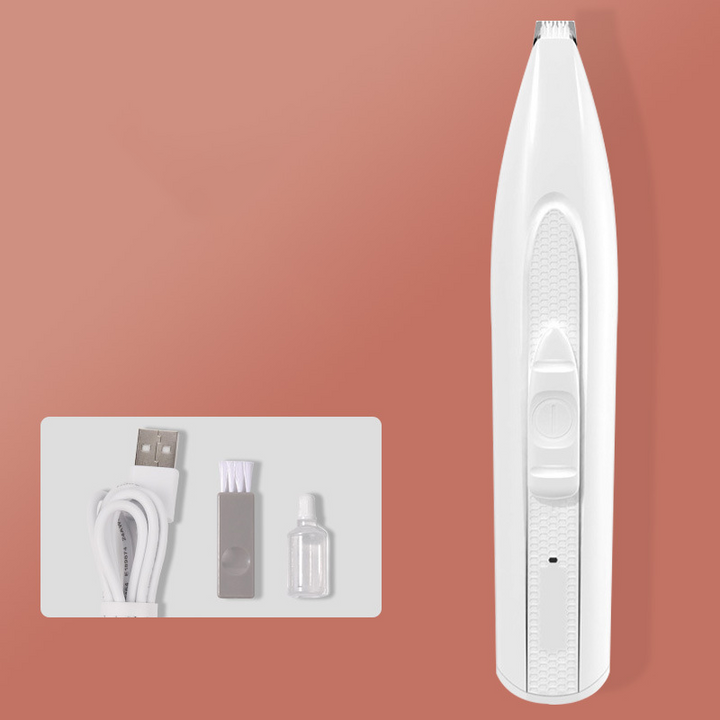 "Tyst rakapparat för djurhår i snygga färger: grön, rosa, vit. Kompakt design, perfekt för husdjursvård och trimming."