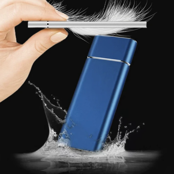 "Ultratunn extern SSD-hårddisk i aluminium, 1 TB och 2 TB, i stilfull design, perfekt för snabb filöverföring och portabilite