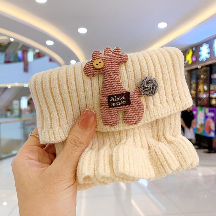 Unisex barnkrage med volangkant, stickad design i flera färger, passar spädbarn och småbarn, perfekt för vinter.