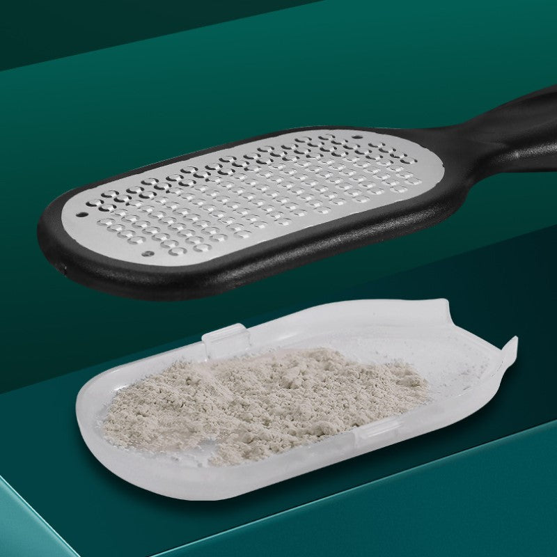 "Unisex exfolierande fotverktyg med ergonomiskt handtag och dubbelsidig användning för säker borttagning av död hud."