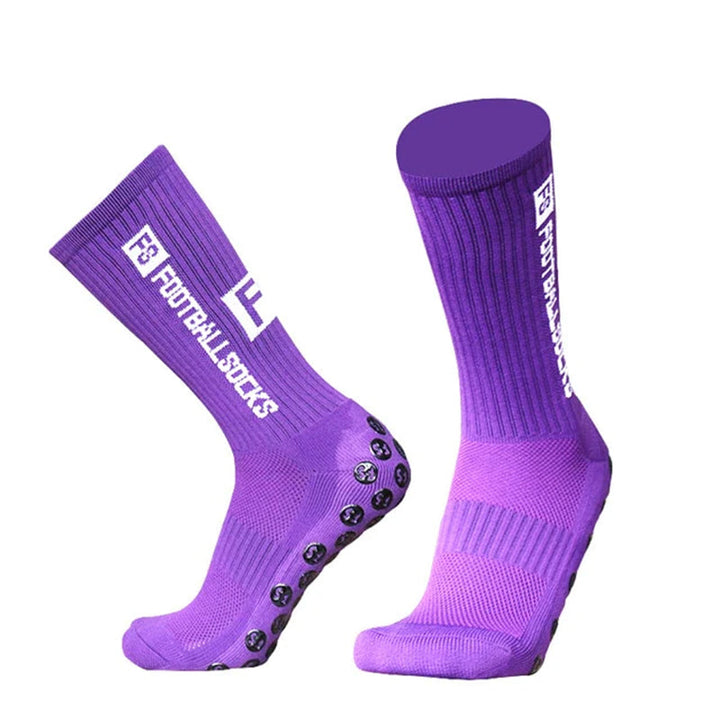 Unisex halkfria fotbollsstrumpor, ergonomisk design i svart färg för stabilitet och komfort på planen, storlek 38-45.