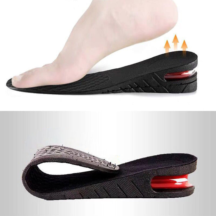 Unisex höjande innersula med luftkudde, diskret design, justerbar höjd 3-7,5 cm, bekväm, passar de flesta skomodeller.