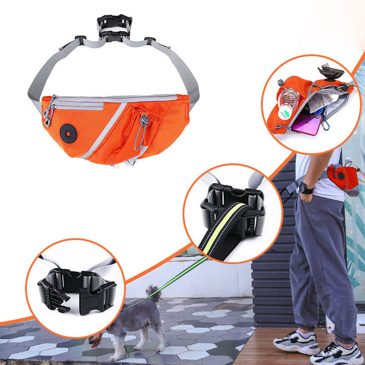 "Unisex midjeväska för hundträning, justerbar och färgglad i nylon, praktisk för aktiv livsstil och hundpromenader."