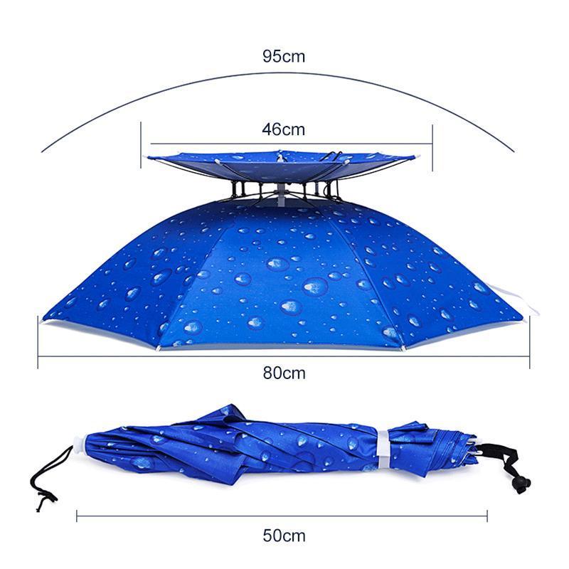 "Unisex paraplyhatt med UV-skydd och värmeavvisning i blått, skyddar huvudet och axlarna under soliga dagar."