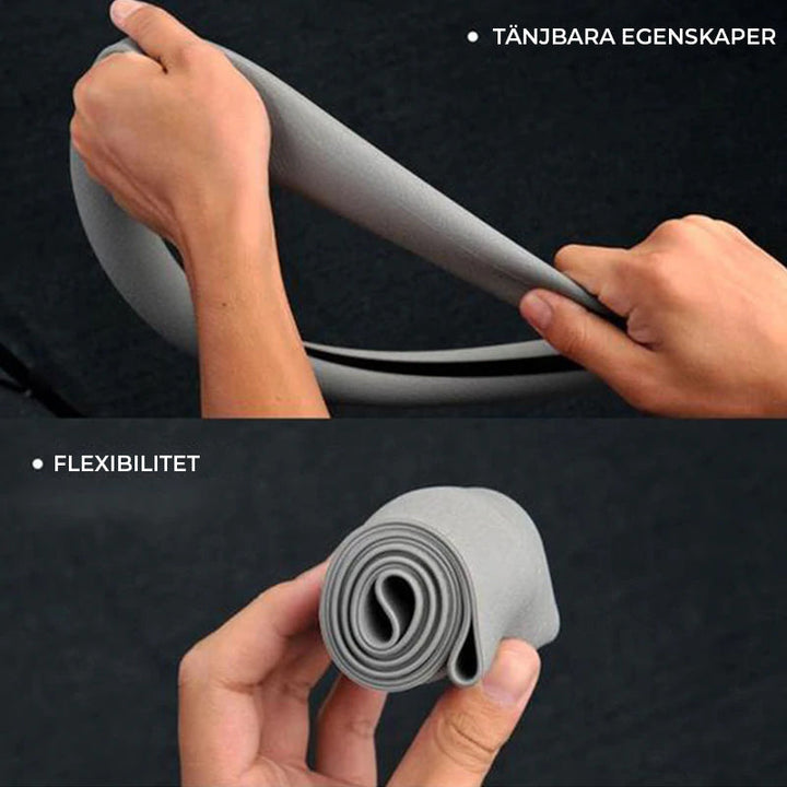 "Universellt halkfritt silikonrattskydd i svart med bekvämt grepp för bilens interiöruppgradering."