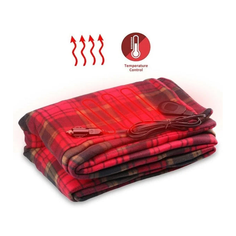 Värmande grå fleecefilt för bil, perfekt för kalla vinterresor, lätt att förvara, designad för både fram- och baksäten.