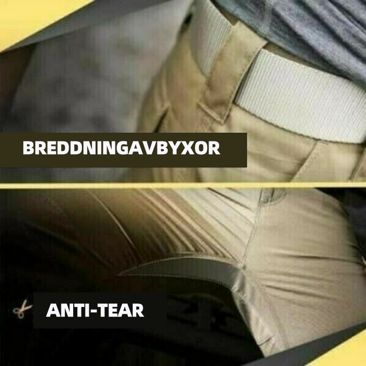 "Vattentåliga herrvandrarshorts med flera fickor, elastiskt midjeband och förstärkt tyg i grön färg, främre vy."