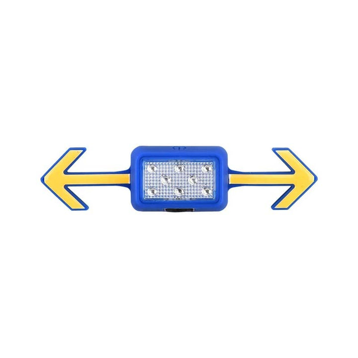 "Vattentät cykelblinkerslampa med fjärrkontroll, röd och svart, monterad på hjälm för optimal säkerhet och synlighet."