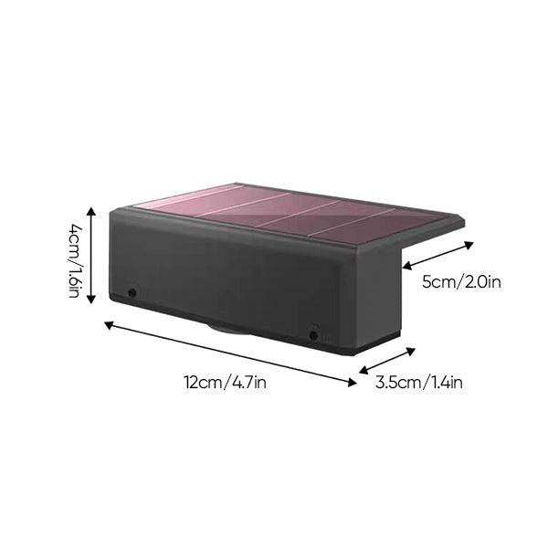 Vattentät LED-solvägglampa, IP65, utomhusbelysning, automatisk sensor, elegant design för dörrar och trädgårdar.