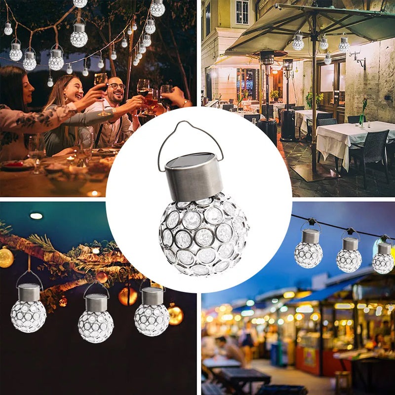 "Vattentät solar utomhuslykta med ihålig design och färgglada LED för magisk trädgårdsbelysning i alla väder."