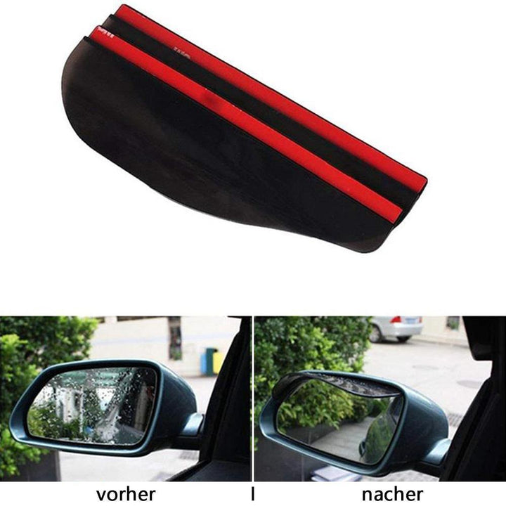 "Vattentätt regnskydd för bilbackspeglar i svart och vit PVC, 2-pack, enkel installation, skyddar mot regn och bländning."
