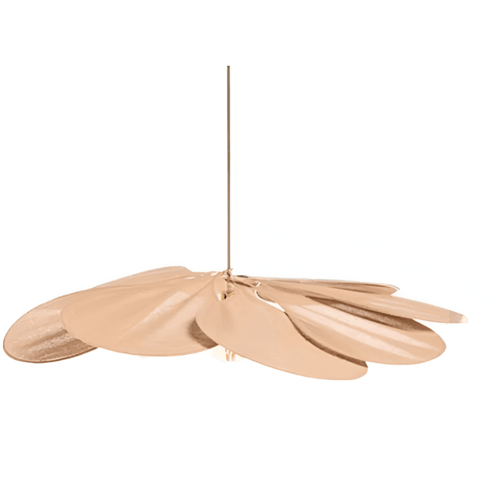 Vintage blommig taklampa i tyg. Hängande lampa med mjukt ljus.
