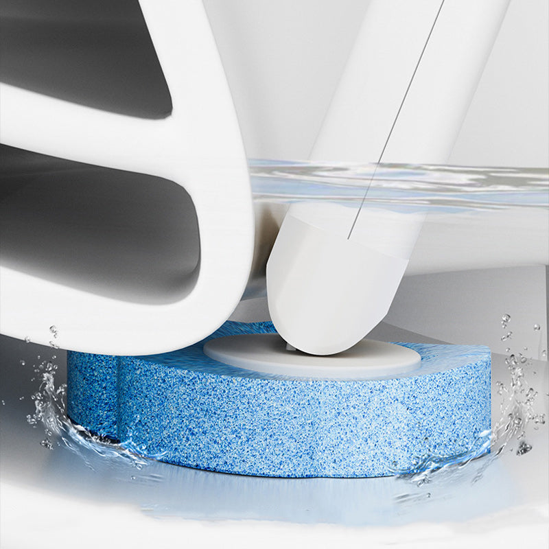 "Vit engångsrengöringsverktyg för toalett med förladdat svamphuvud, plastmaterial, inkluderar 18 svamphuvuden."