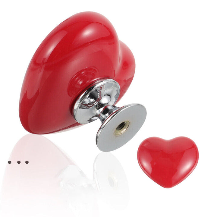 "Vit, röd och gul Love Toalett-knapp, elegant design, multifunktionell, för badrum, dörrhandtag och lådor."