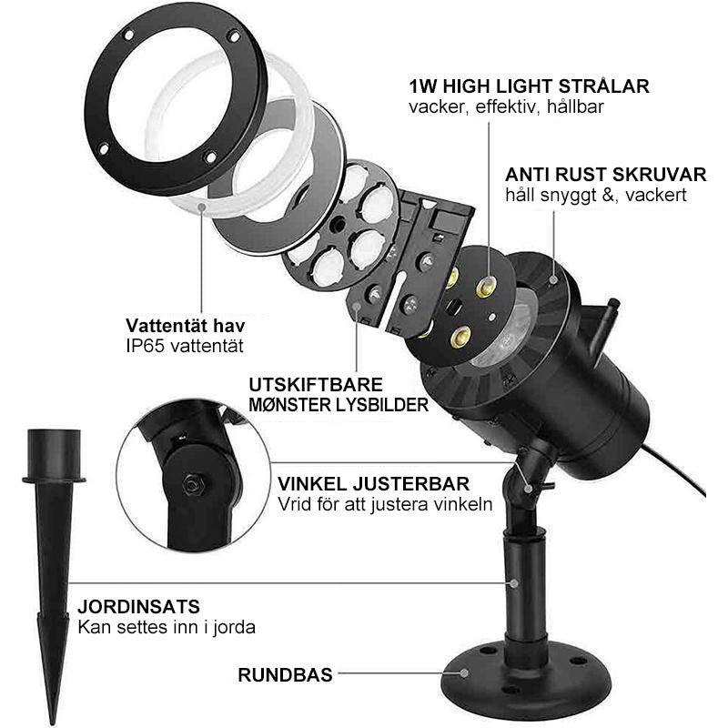 Jul hem dekoration projektor lampor