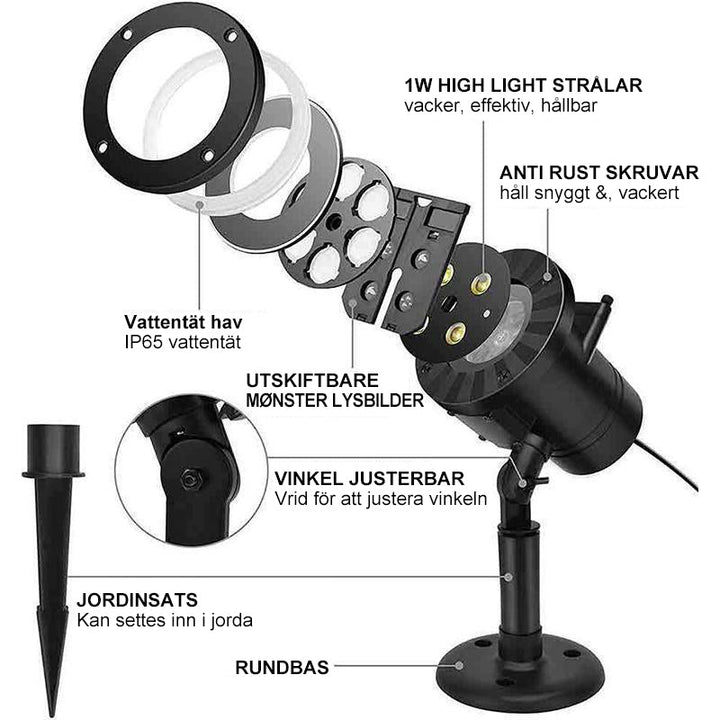 Jul hem dekoration projektor lampor