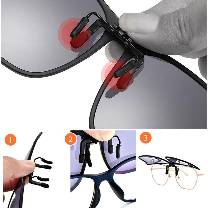 New Polarized Clip-on Flip Up Sunglasses