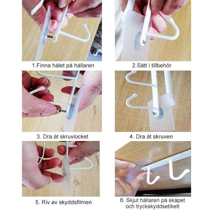 Hängare med 6 krokar | För hyllplan