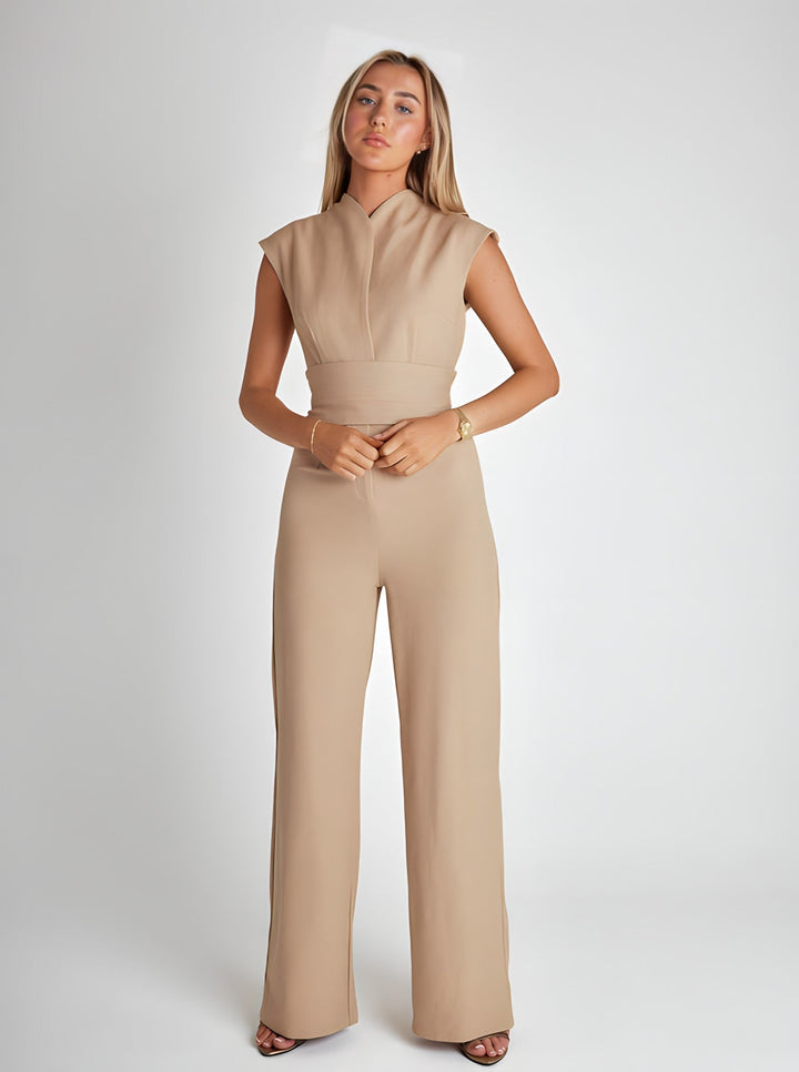 Jennifer - Ärmlös jumpsuit med knäppning i midjan