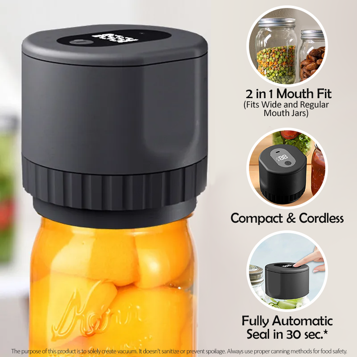 TrueBright™ - Smart Mason Jar Vacuum Sealer för Hållbar Fräschhet!